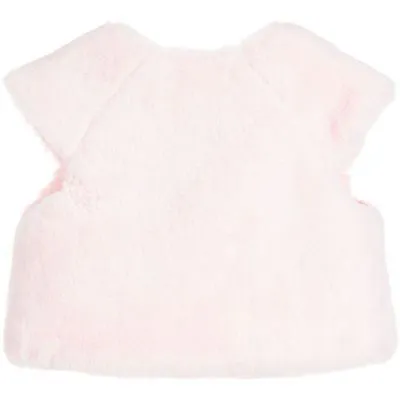 LILI GAUFRETTE GIRLS PALE PINK SYNTHETIC FUR GILET 3 YEARS