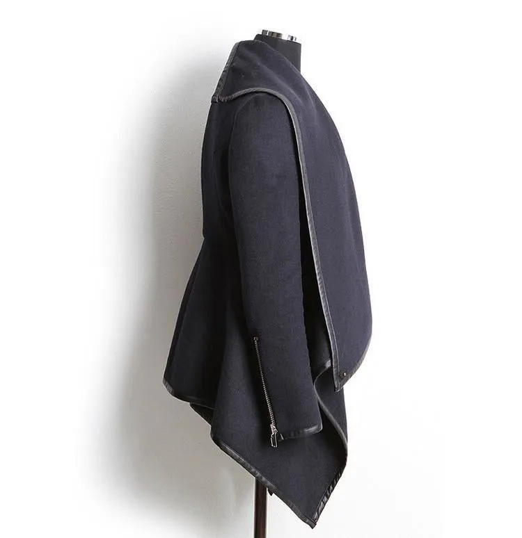 Long Irregular Thickening Woolen Overcoat