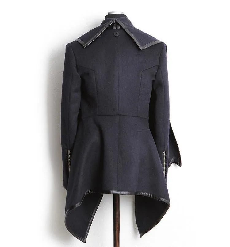 Long Irregular Thickening Woolen Overcoat