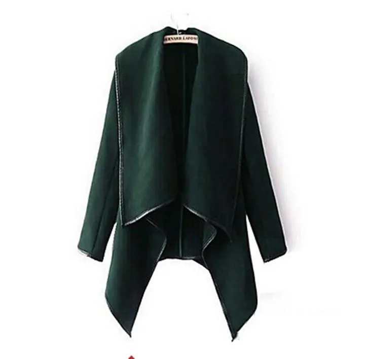 Long Irregular Thickening Woolen Overcoat