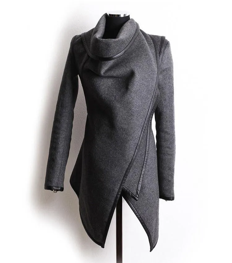 Long Irregular Thickening Woolen Overcoat
