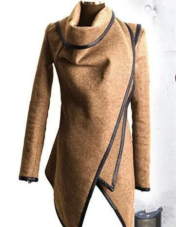 Long Irregular Thickening Woolen Overcoat