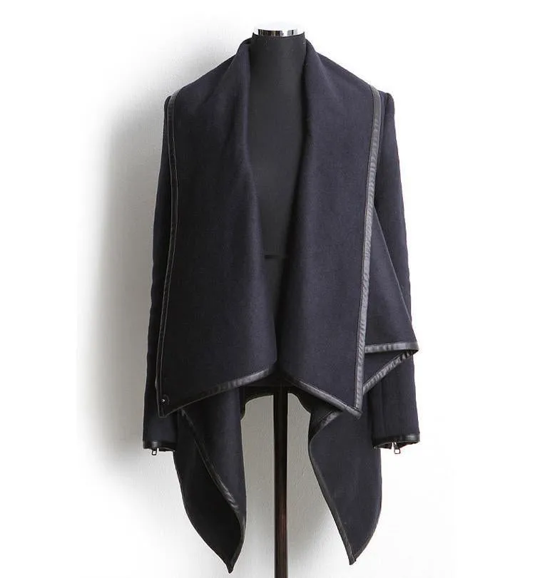 Long Irregular Thickening Woolen Overcoat