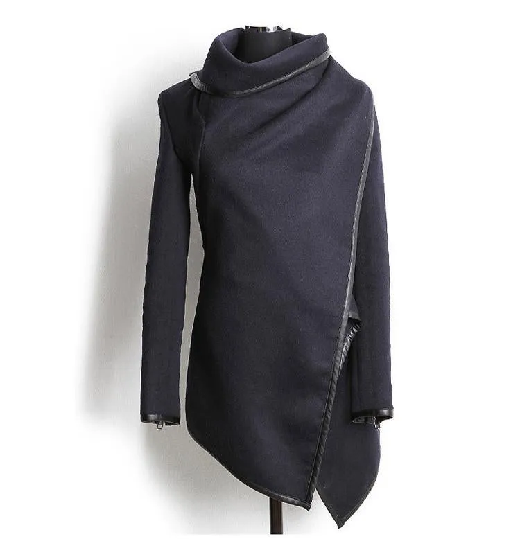 Long Irregular Thickening Woolen Overcoat