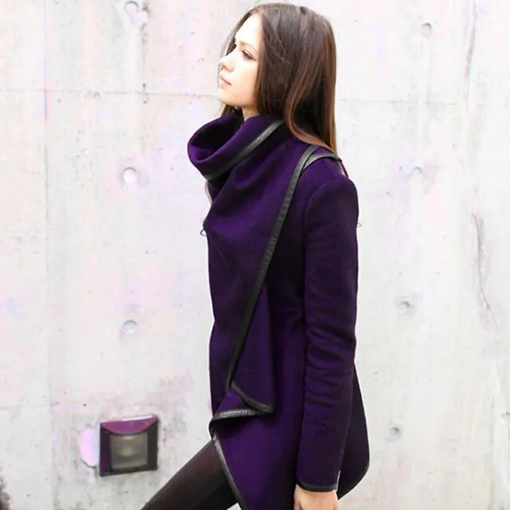 Long Irregular Thickening Woolen Overcoat