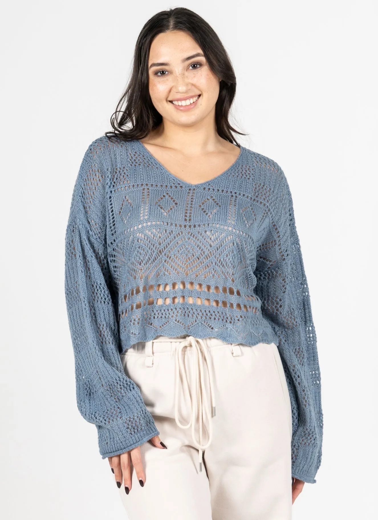 L/S Knit Boho Top