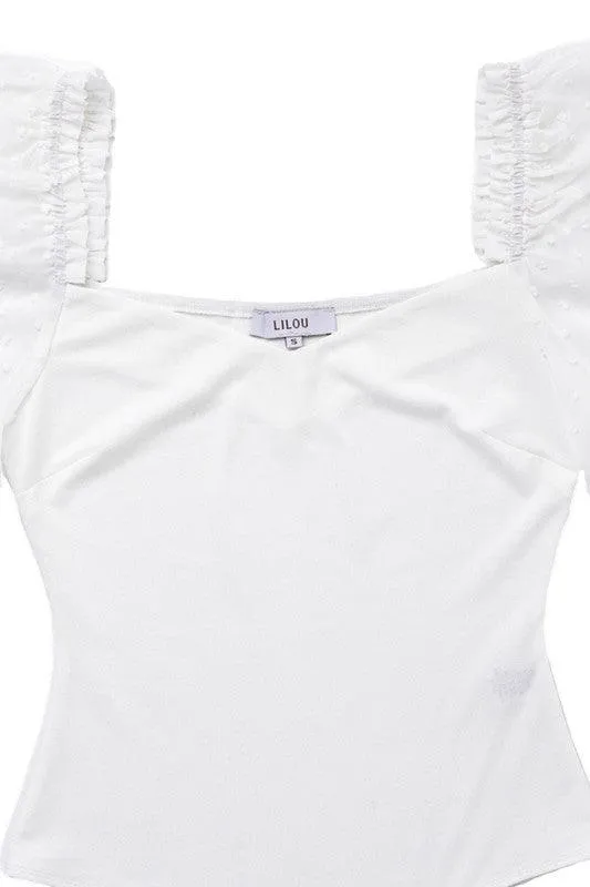 LS shirring sleeve bodysuit