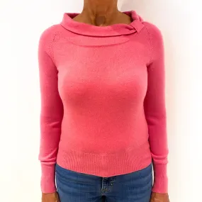 Lupin Pink Cashmere Crew Neck Jumper Medium