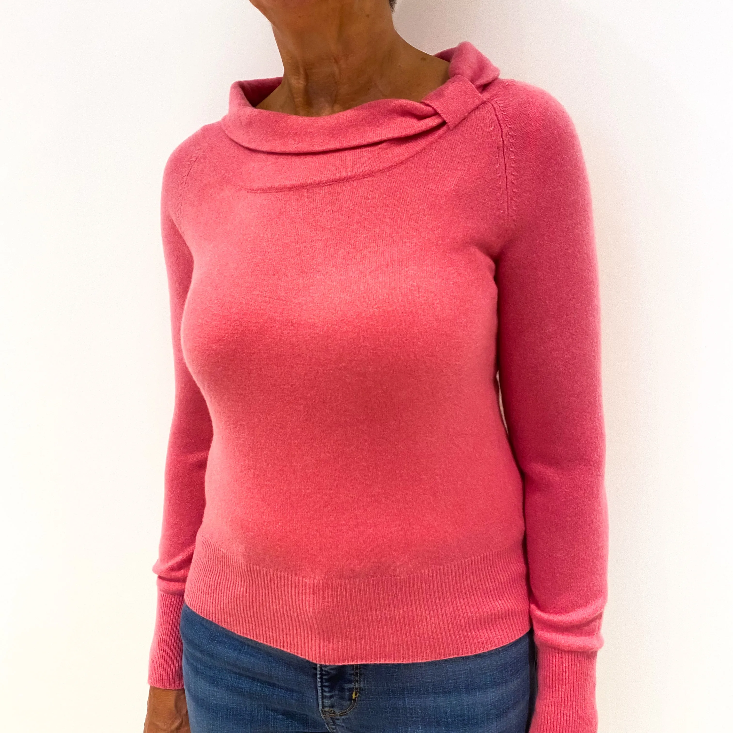 Lupin Pink Cashmere Crew Neck Jumper Medium