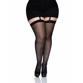 Lynn Plus Sheer Backseam Stockings Queen Size
