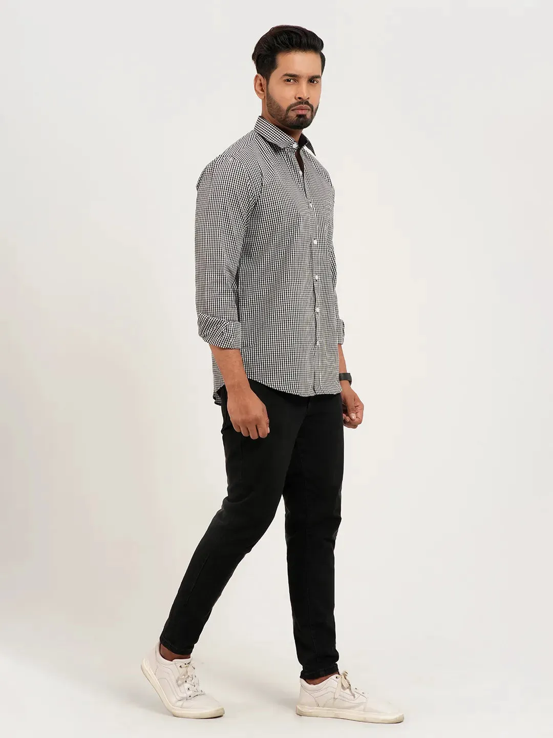 Men's Gingham Check Full Sleeve Casual Shirt