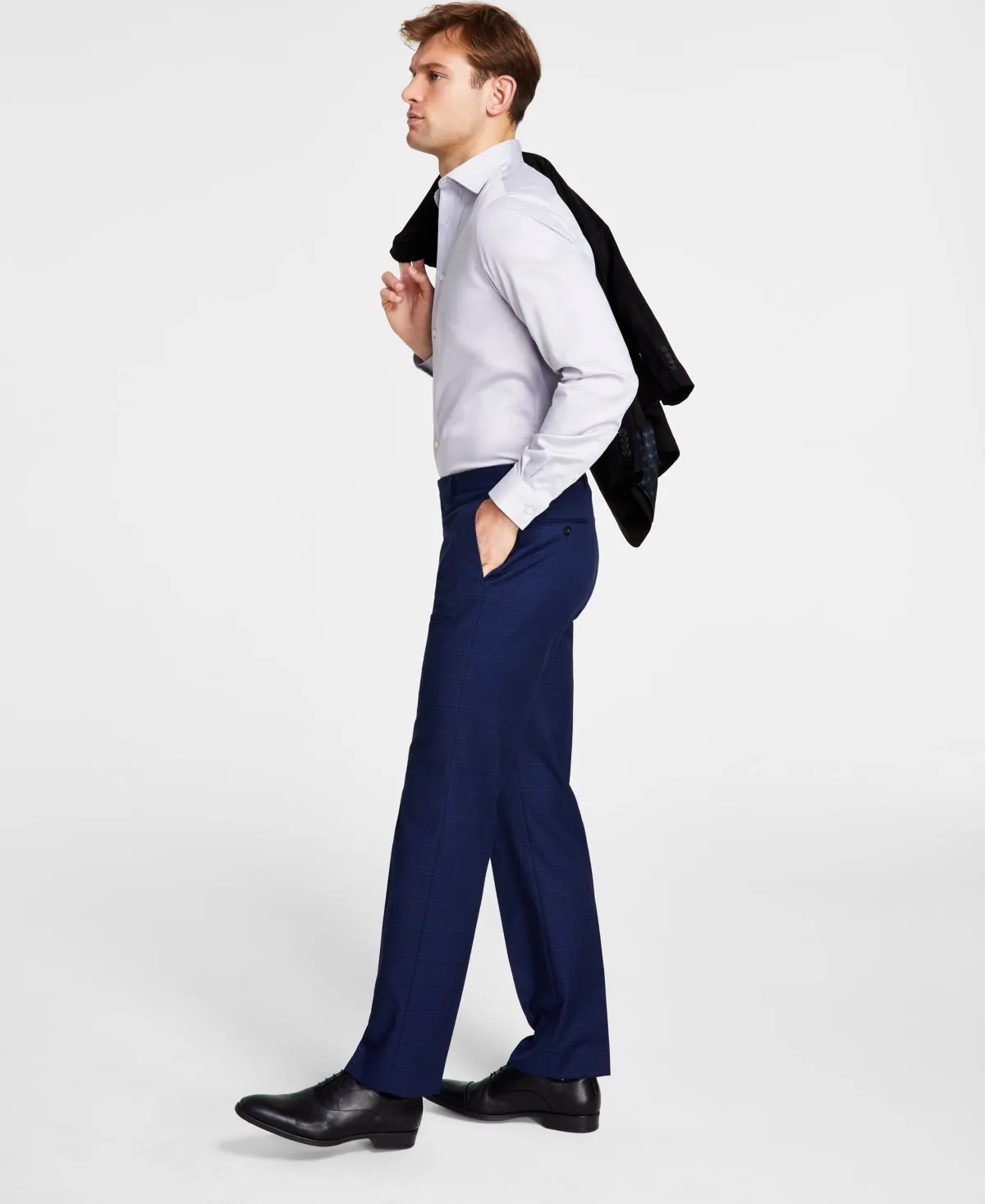 Michael Kors Men's Classic Fit Flat Front Dress Pants Navy  33 x 32
