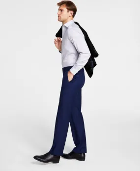 Michael Kors Men's Classic Fit Flat Front Dress Pants Navy  33 x 32