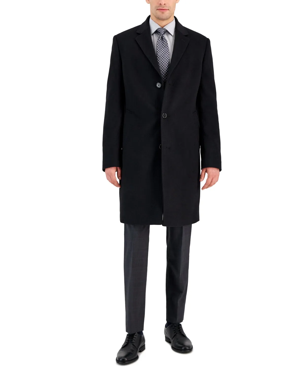 Michael Kors Mens Classic fit Overcoat Coat 40 R Black