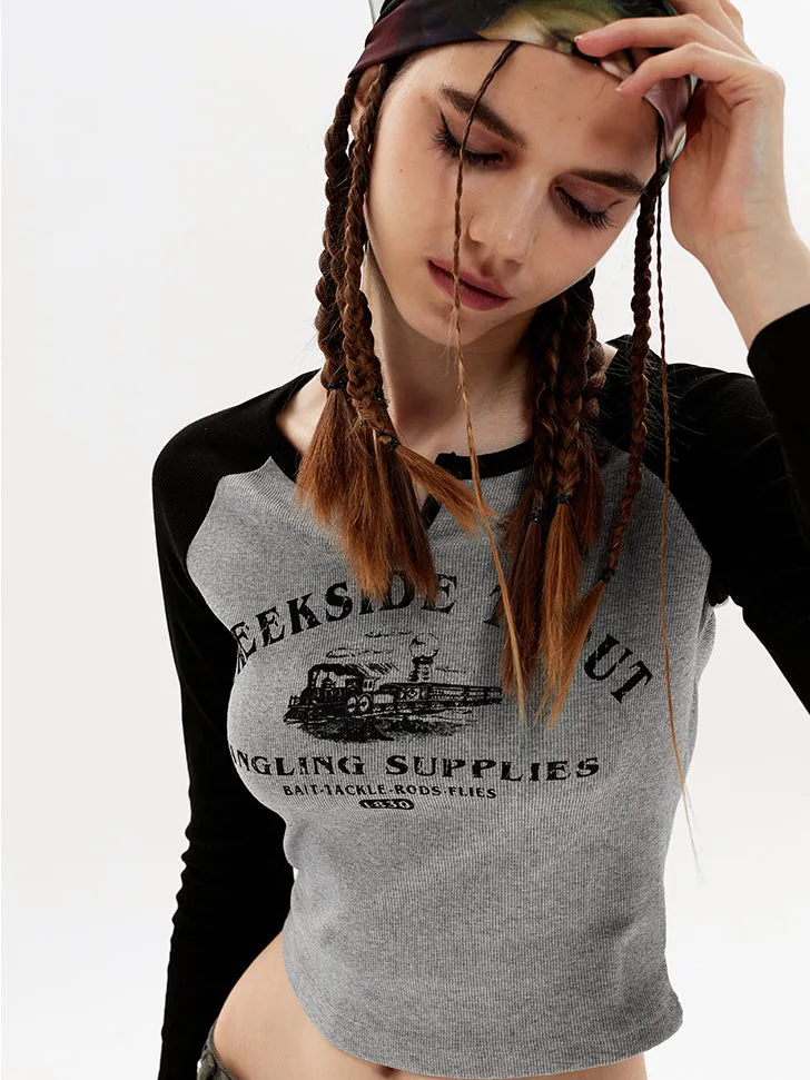 Nvuvu Vintage Print Slim Fit T-Shirt