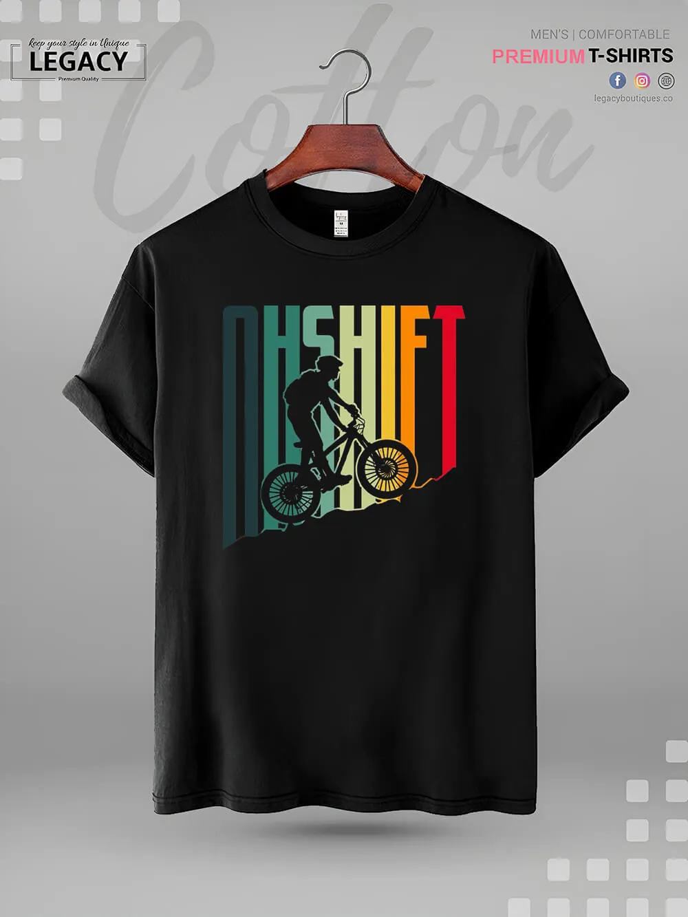 Oh Shift Mountain Biking Bicycle Bike Rider High Quality Men's T-Shirt In Resonable Price