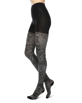 Paisley Pop Cotton Blend Sweater Tights