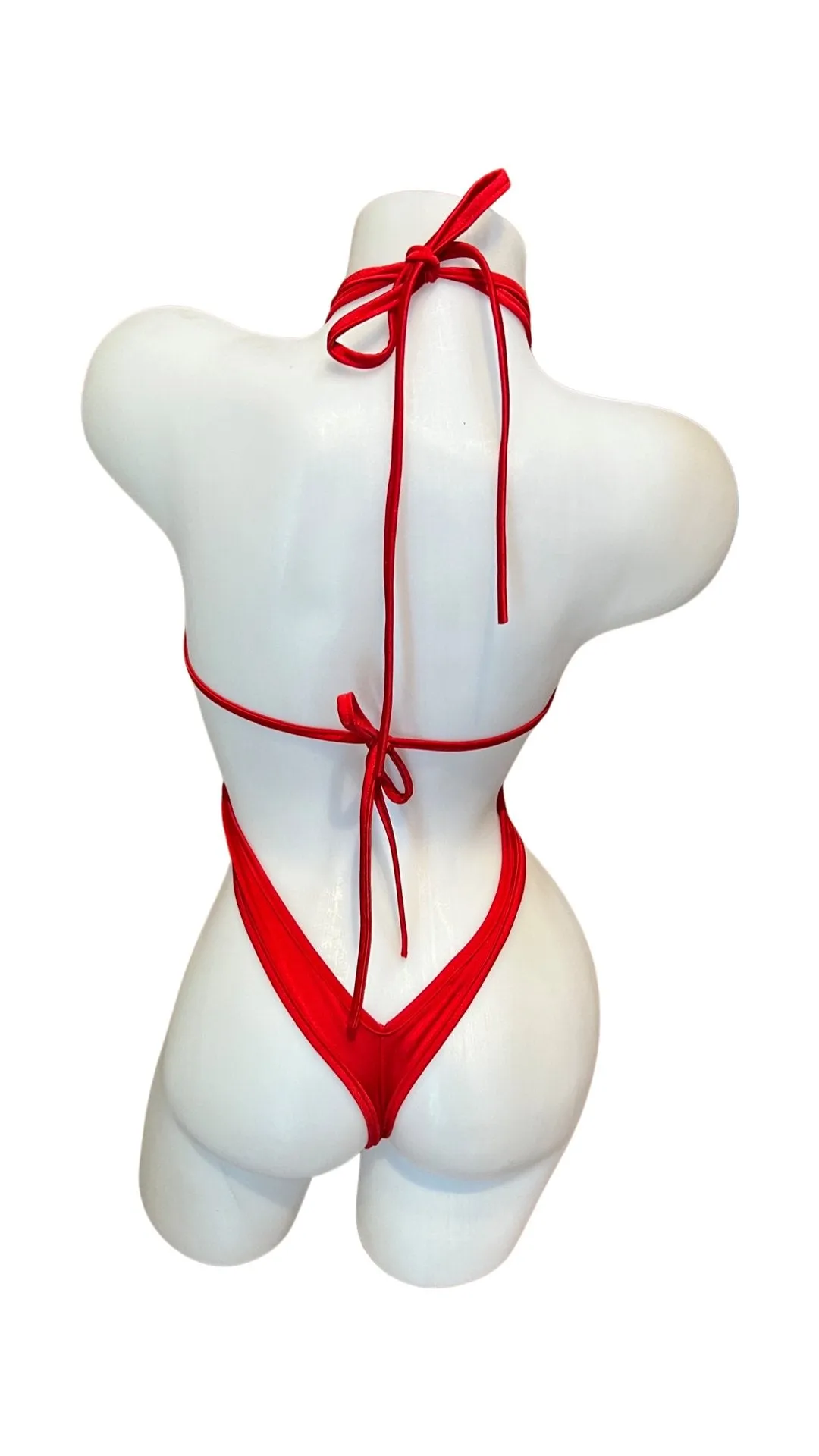 Peephole Bodysuit Red