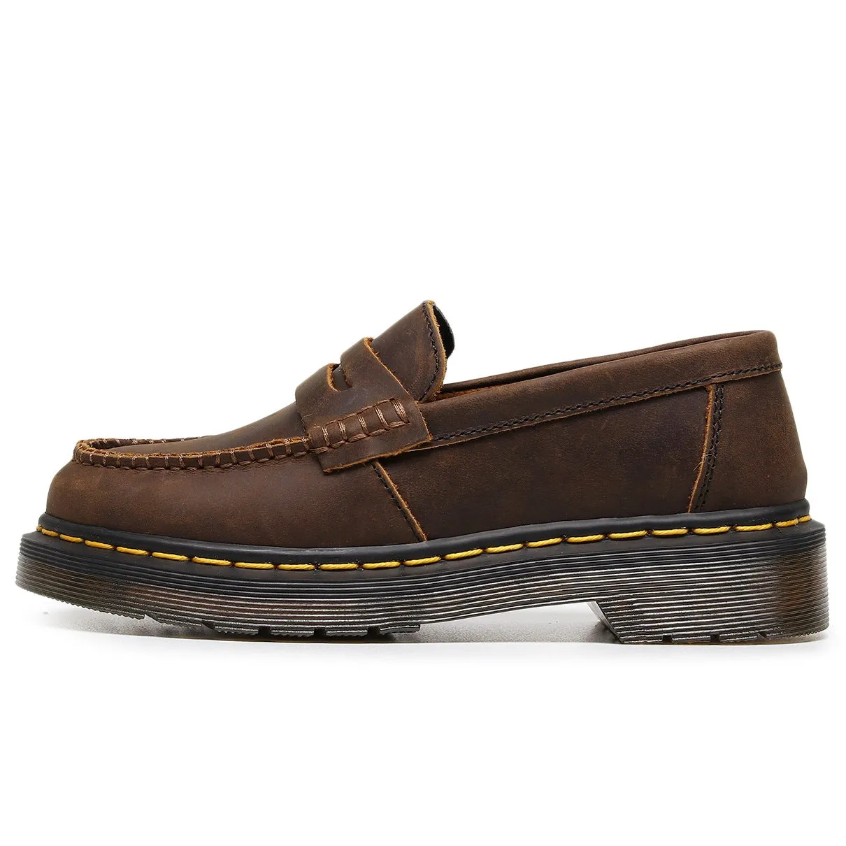 PEOPLETERRITORY Aberdeen first-layer loafer shoes fashion women's commuter leather low-top small leather shoes Crazy horse brown fashion student leisure