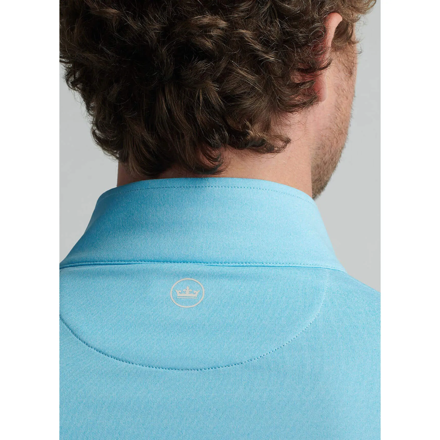 Peter Millar Men's Perth Mélange Performance 1/4 Zip Pullover Sweater - Maya Blue