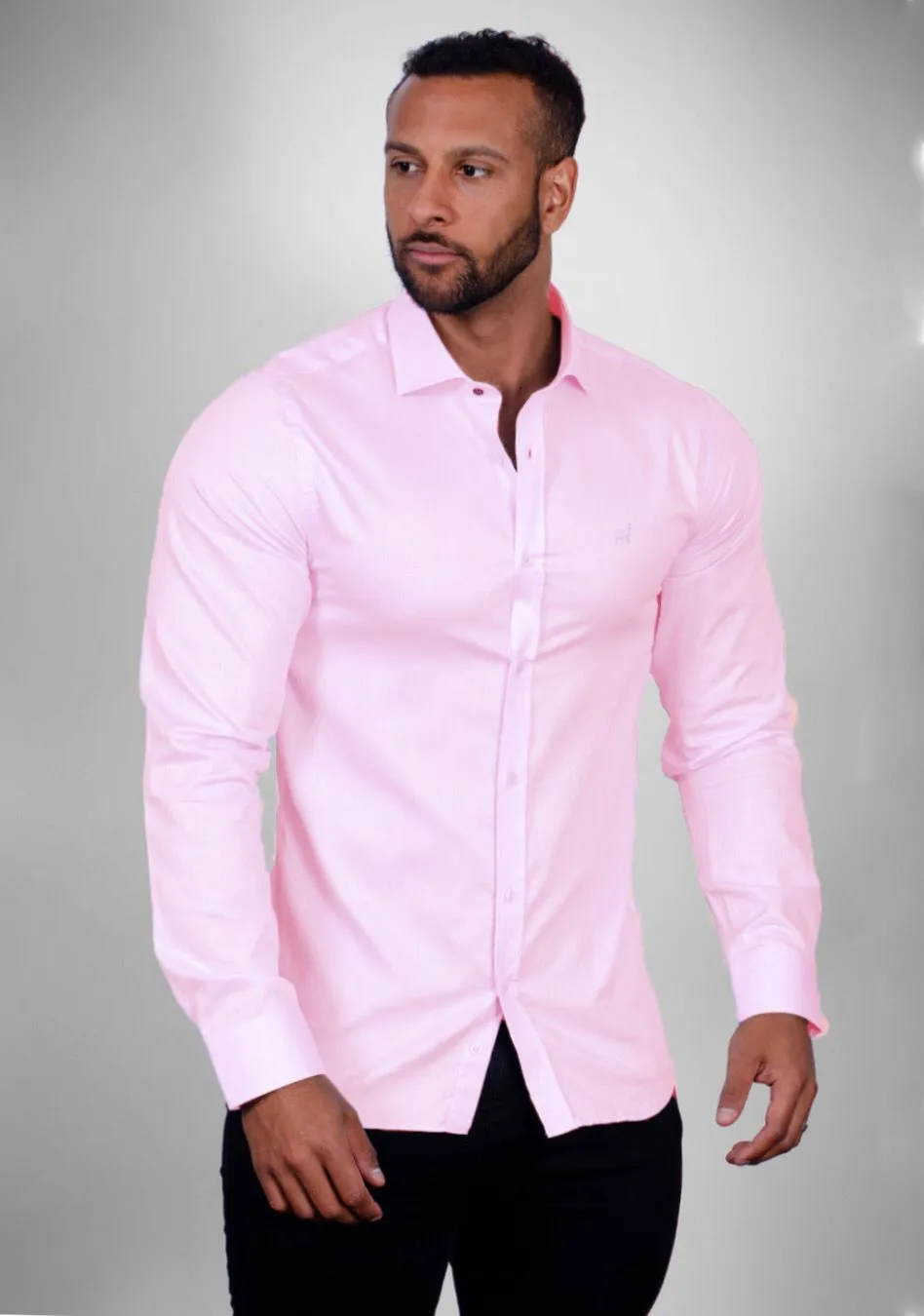 PINK MUSCLE FIT SHIRT - ROSE BUD