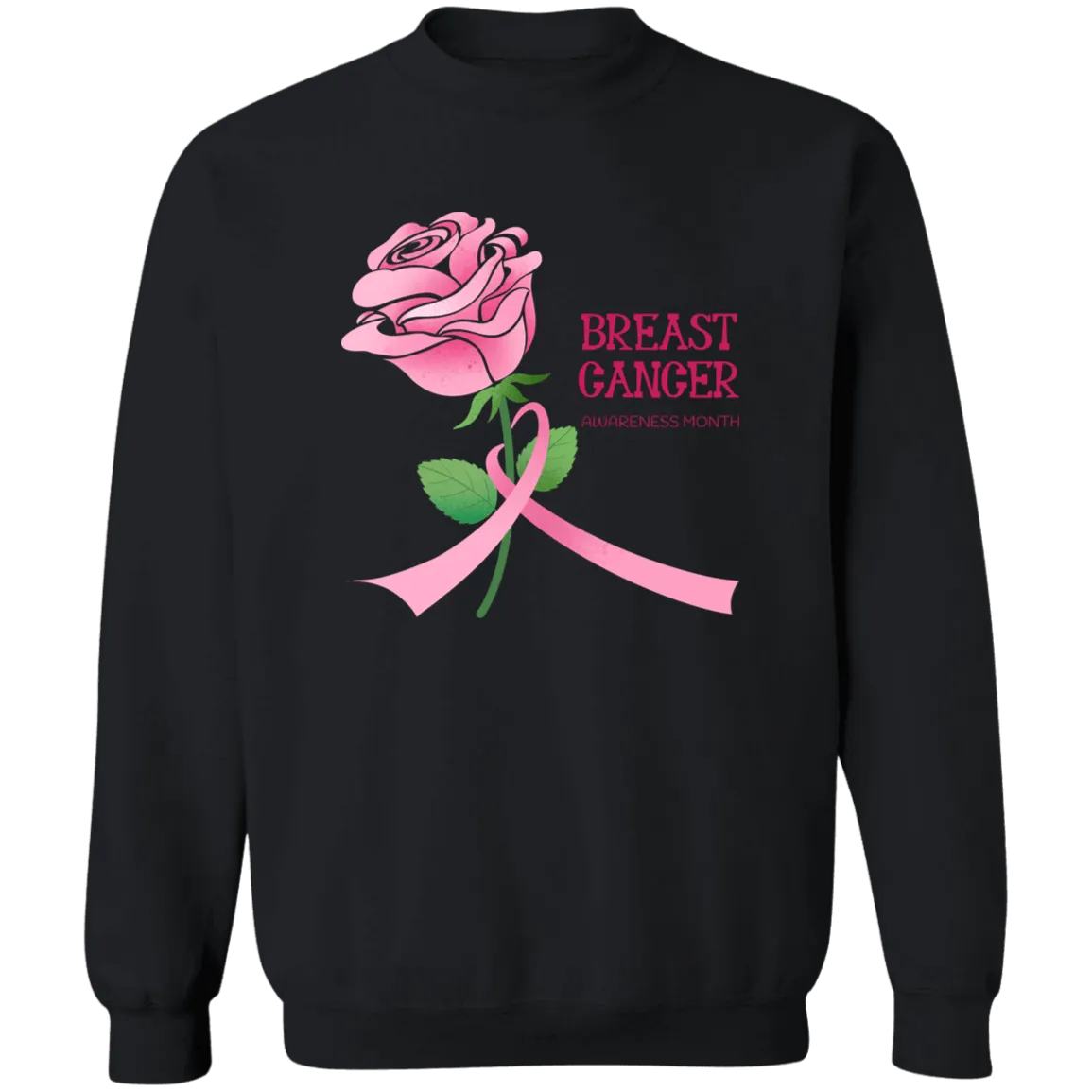 Pink Rose Unisex Crewneck Pullover Sweatshirt