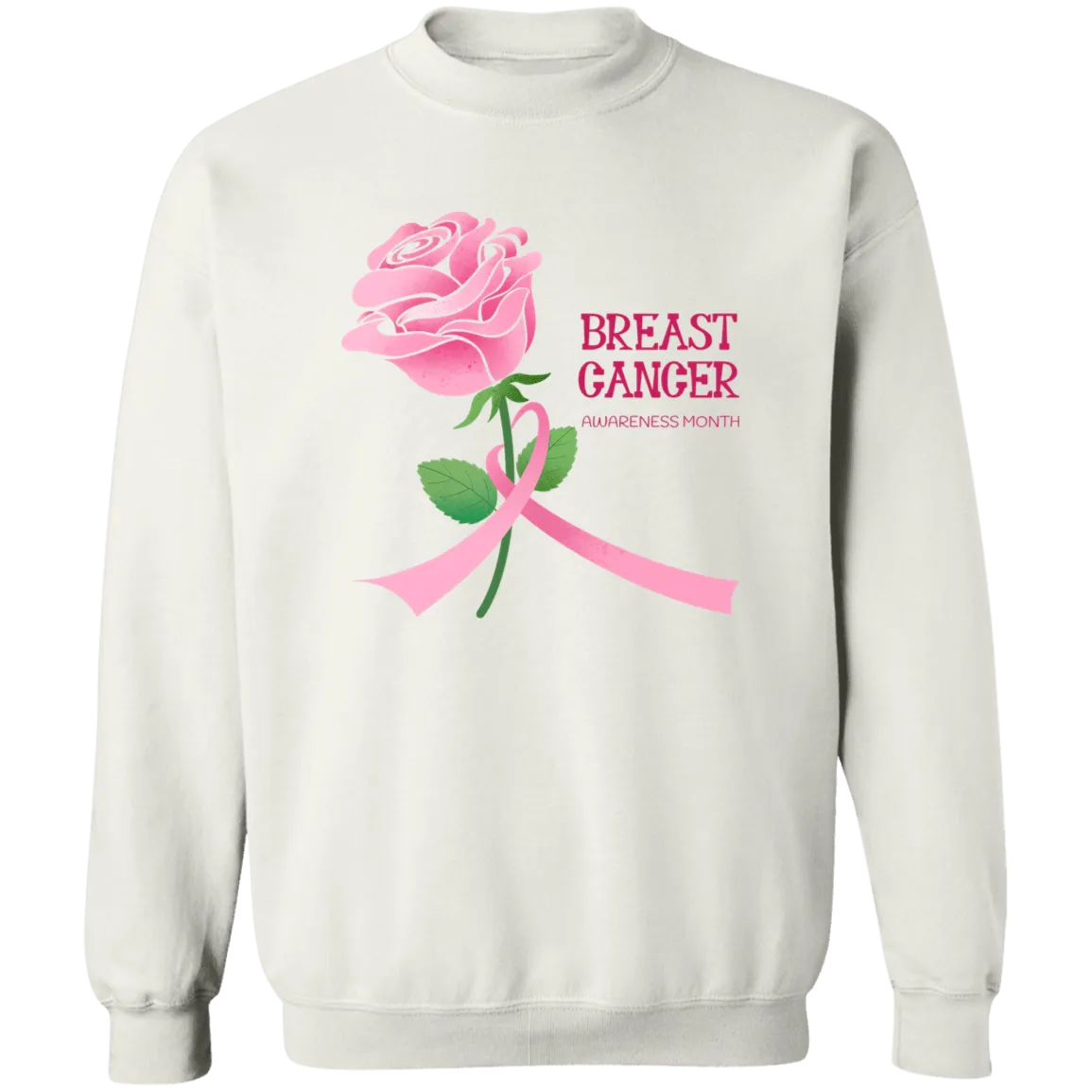Pink Rose Unisex Crewneck Pullover Sweatshirt