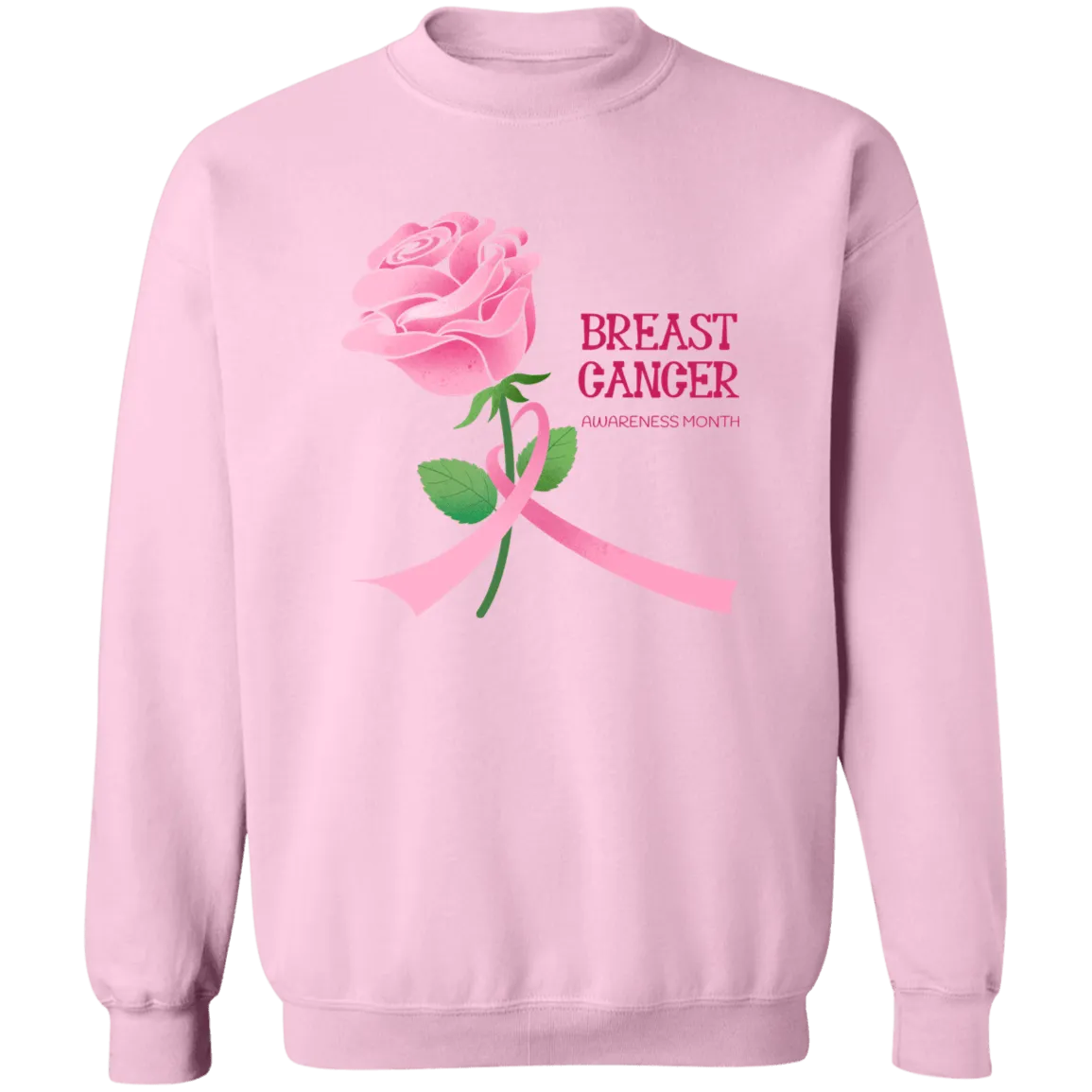 Pink Rose Unisex Crewneck Pullover Sweatshirt