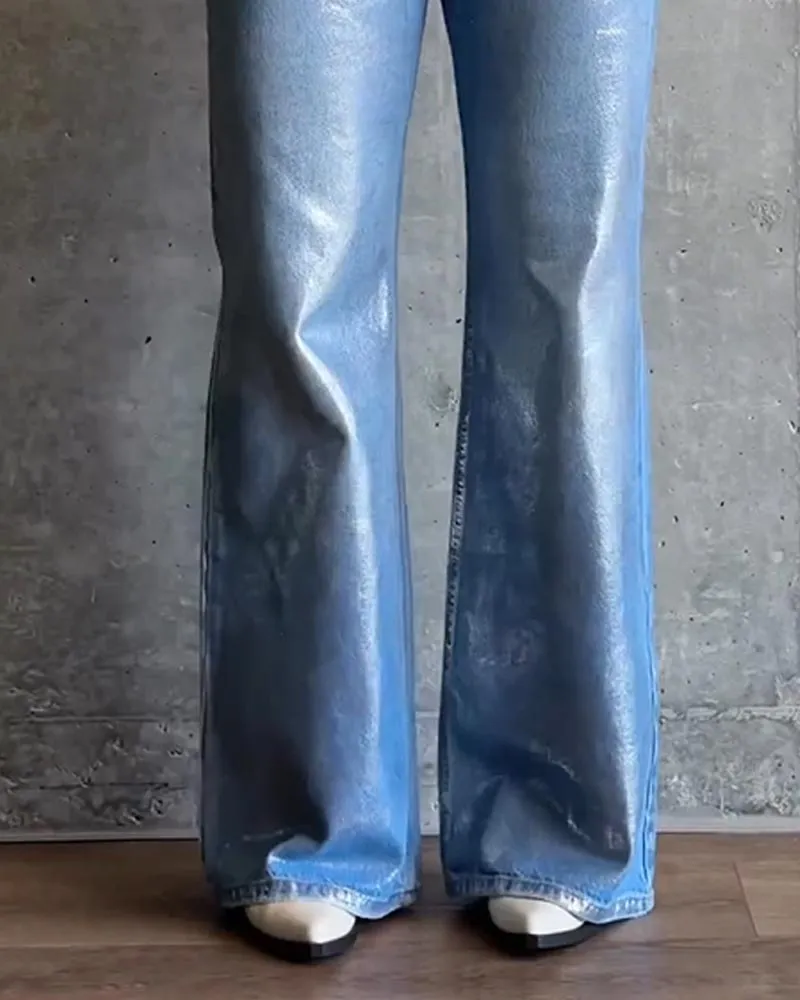 Pinsel Silber Metall Baggy Jeans