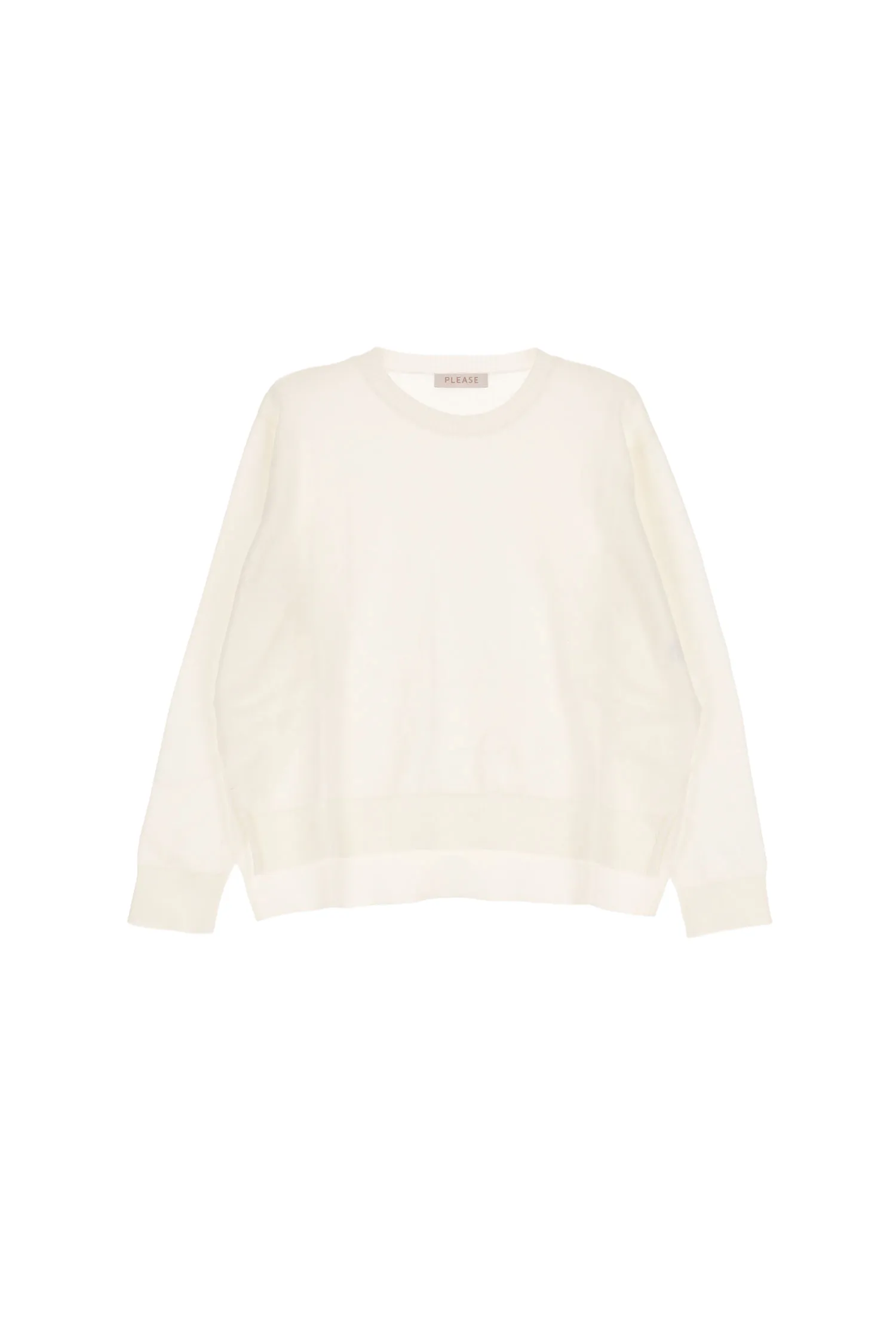 Please cream asymmetrical bottom hem pullover