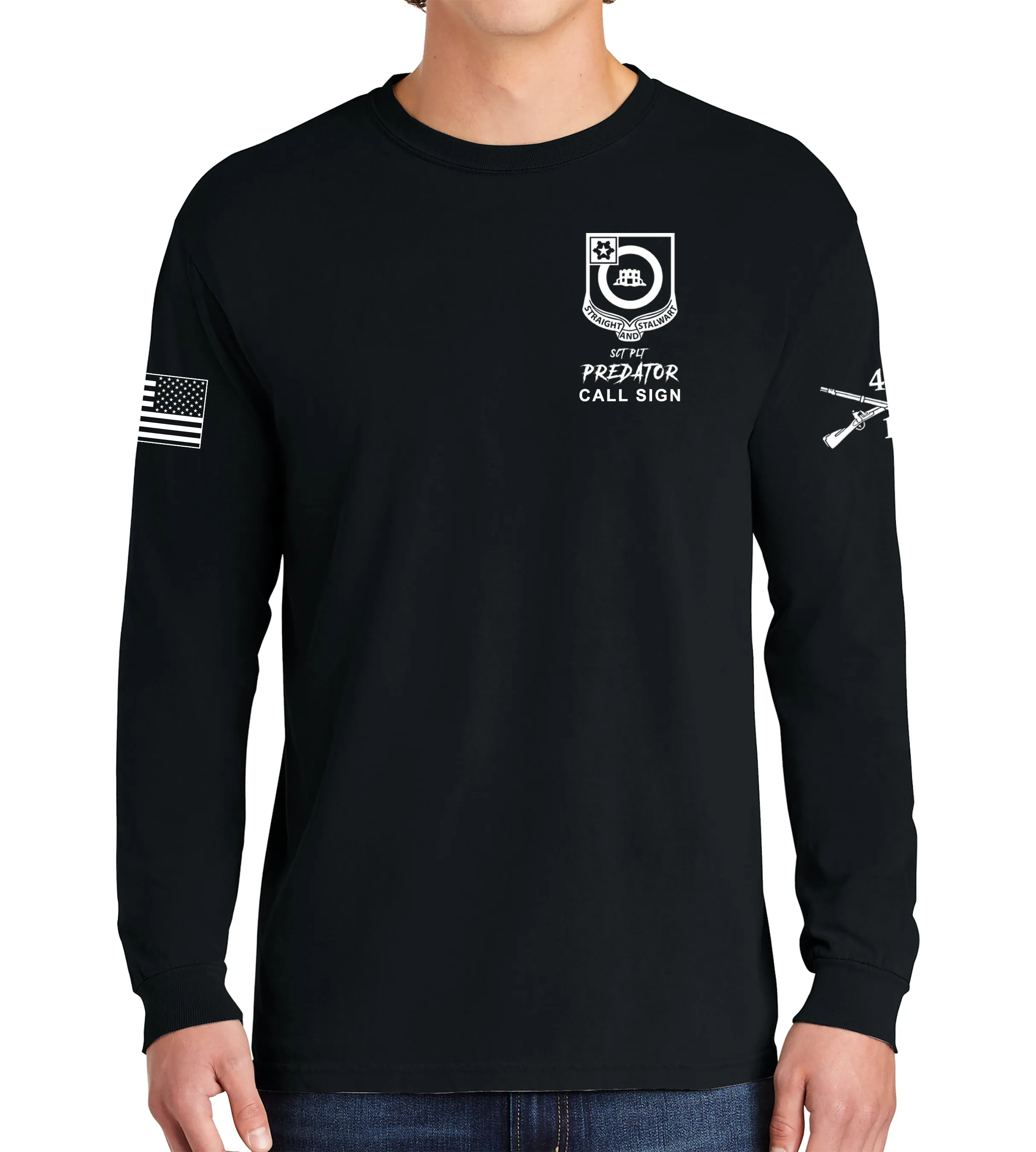 Predator Long Sleeve 50-50 Blend Unisex Shirt. This shirt IS approved for PT