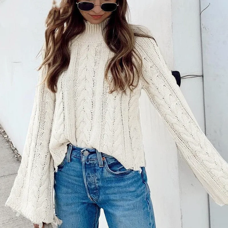 Pullover Flared Sleeve Top