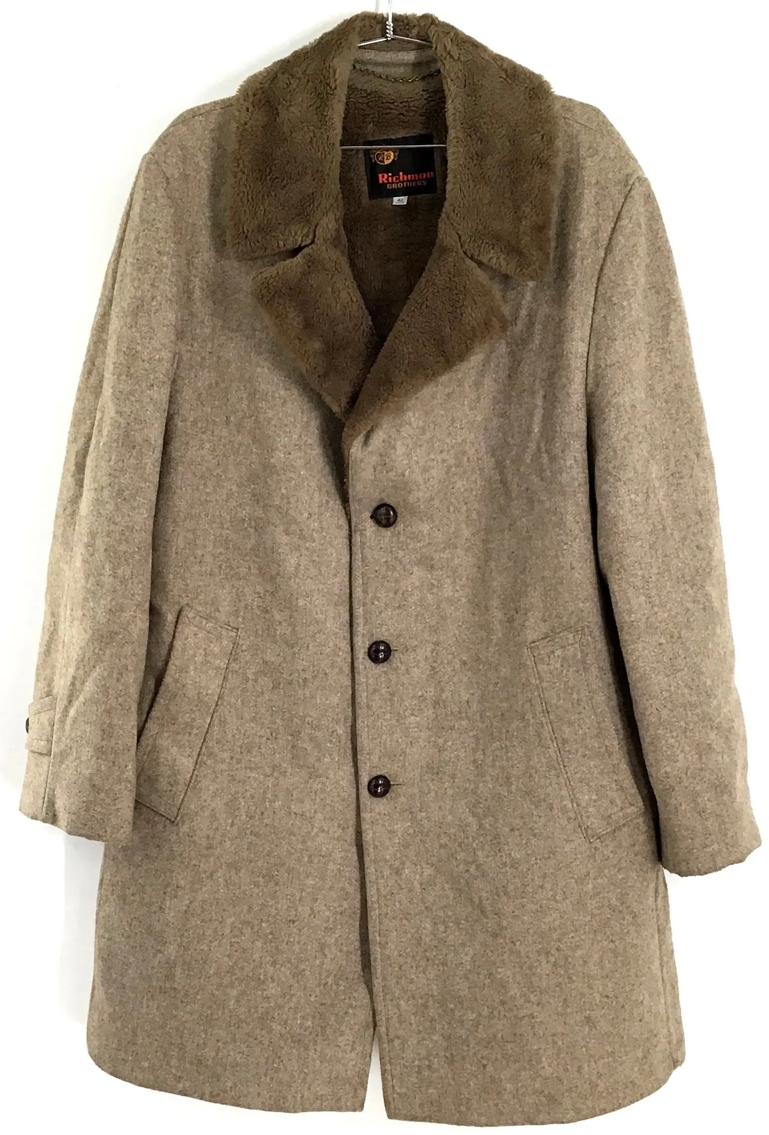 Richman Brothers Men's Tan Overcoat - Size 42L
