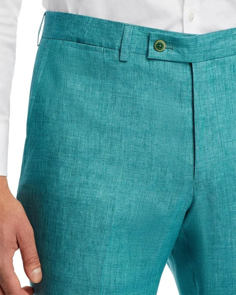 Robert Graham Mens Delave Slim Fit Linen Suit Dress Pants Size 33 Teal Green