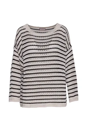 Saiph black striped pullover