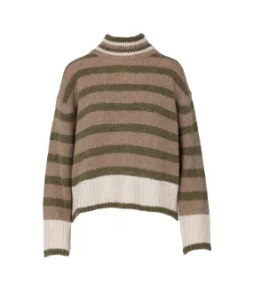 Saiph green striped pullover