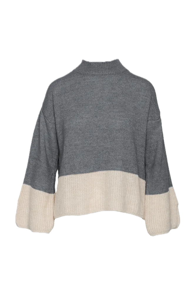 saiph grey cream pullover