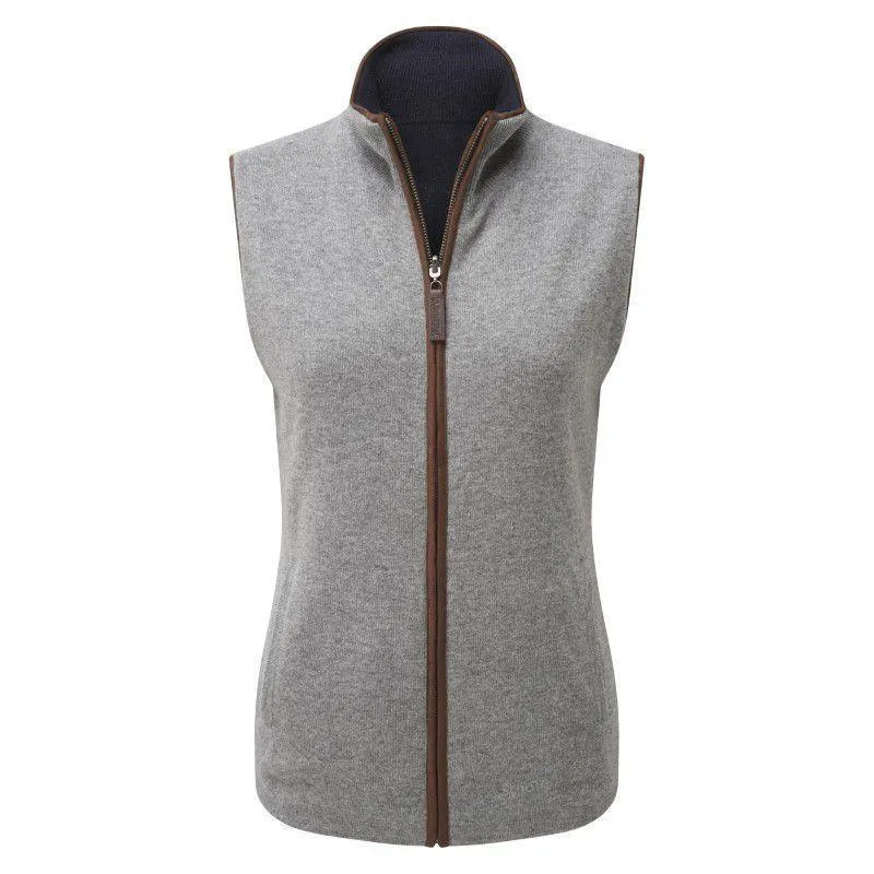 Schoffel Ladies Reversible Merino/Cashmere Gilet - Navy/Grey