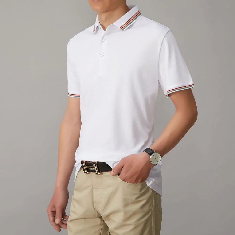 Sidiou Group New Fashion Trend Casual Brand Men POLO Shirt Solid Color Beaded Lapel T-shirt