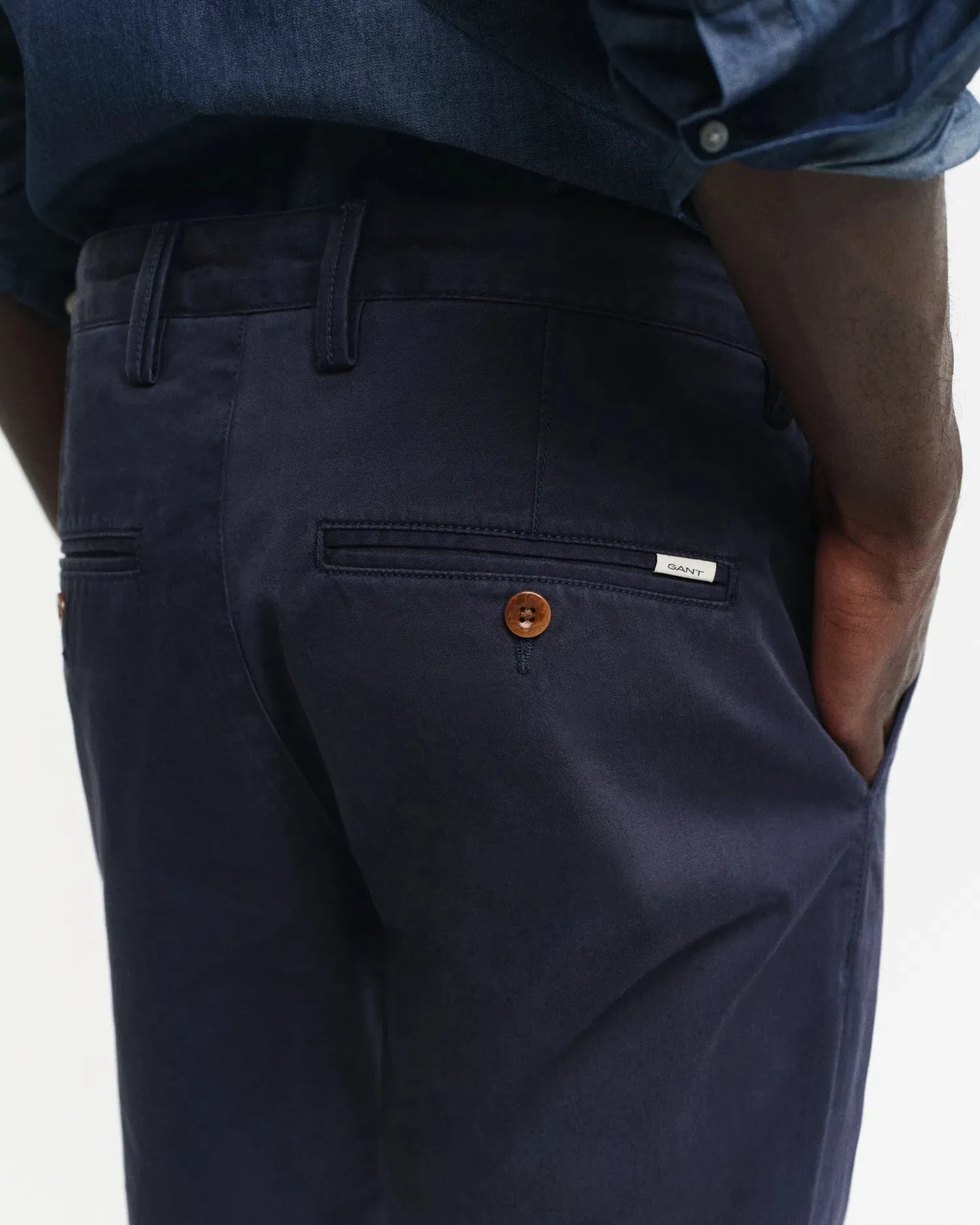 Slim Twill Chinos, 410 Marine
