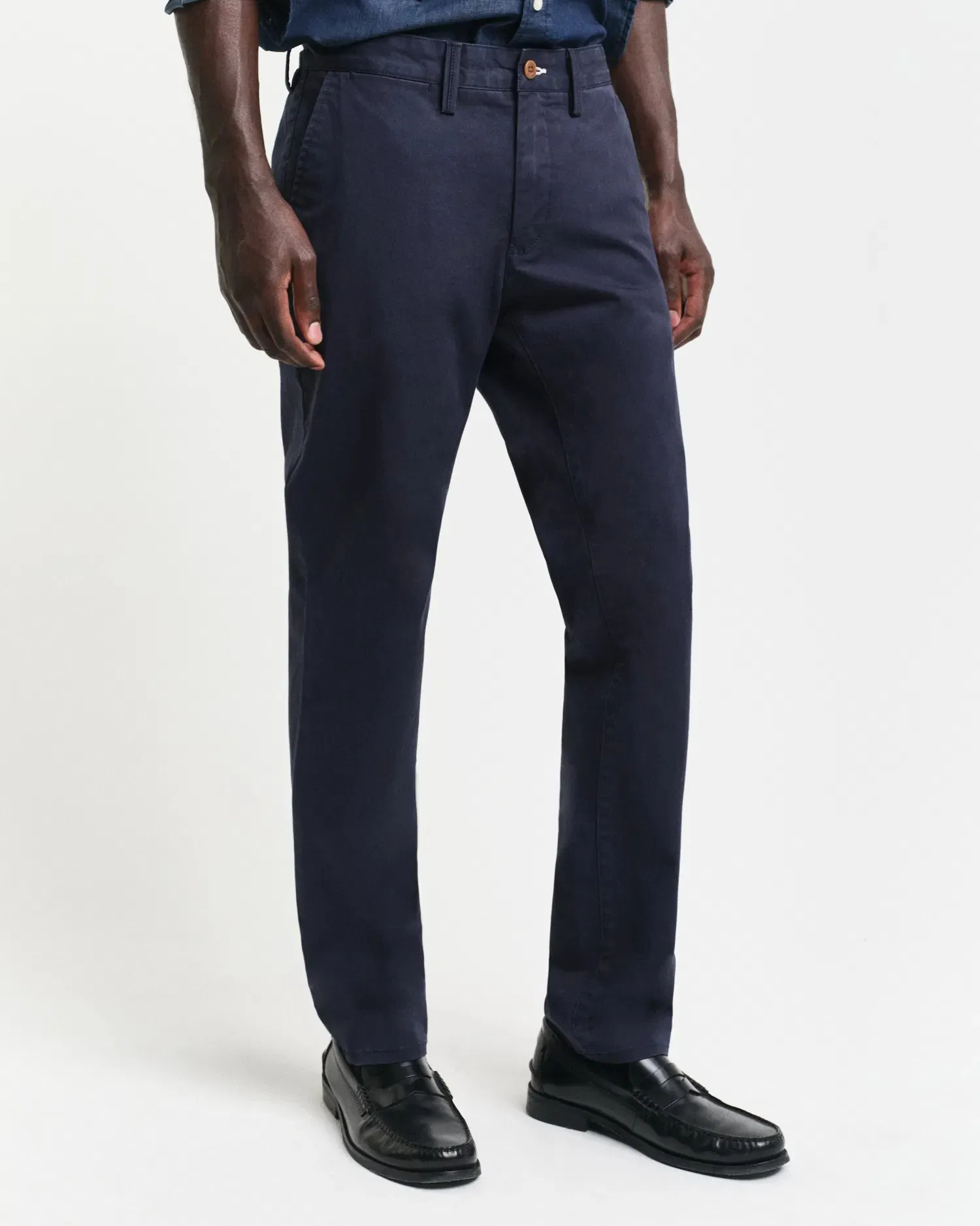 Slim Twill Chinos, 410 Marine