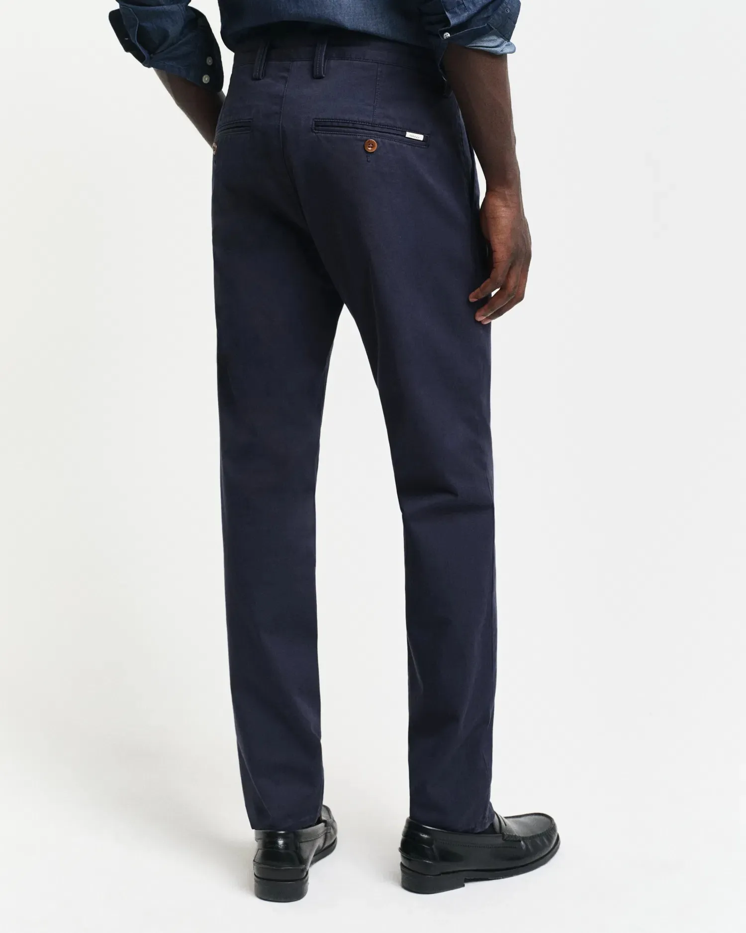 Slim Twill Chinos, 410 Marine