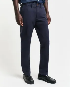 Slim Twill Chinos, 410 Marine