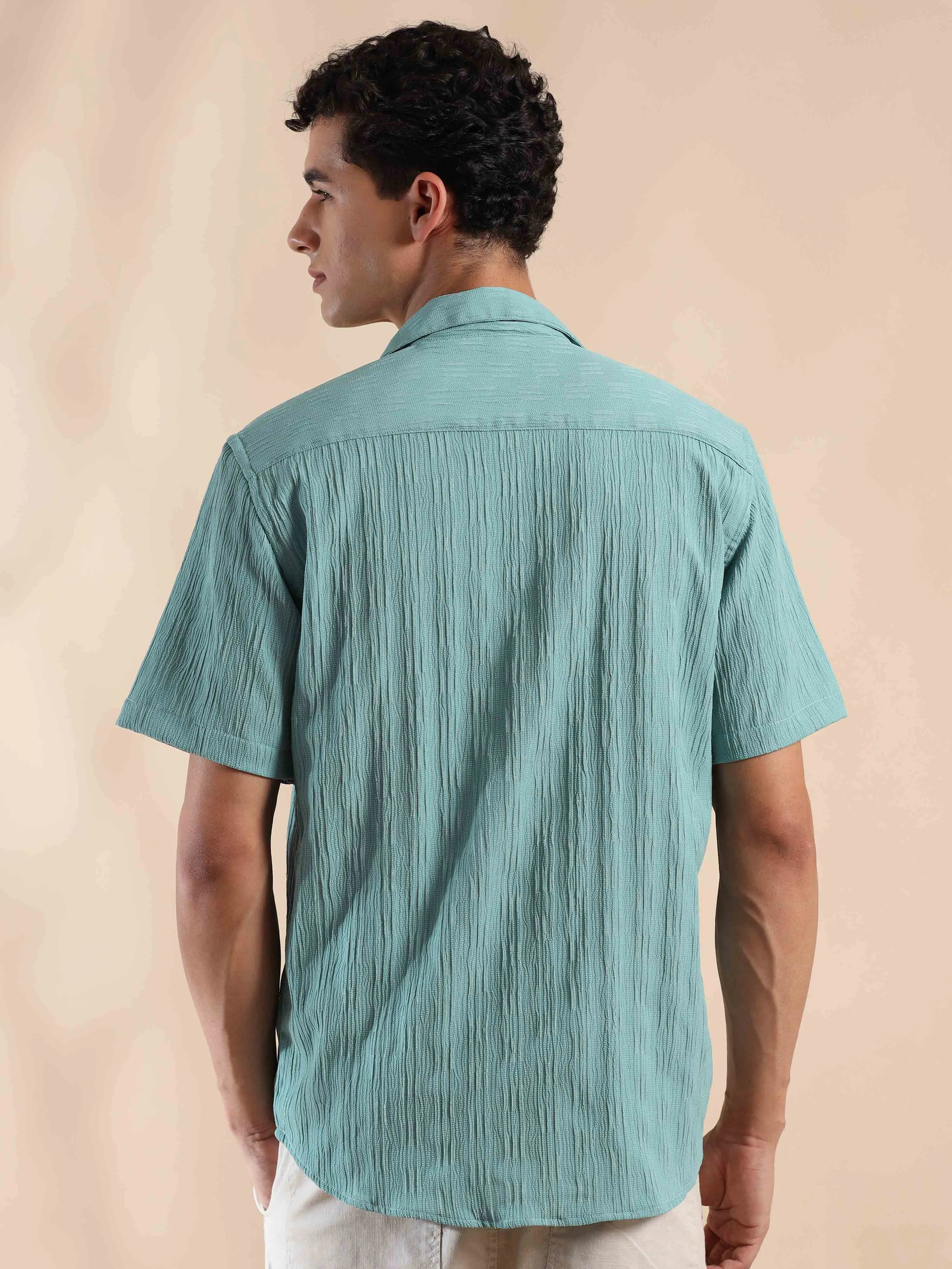 Summer Cyan Opaque Popcorn Shirt