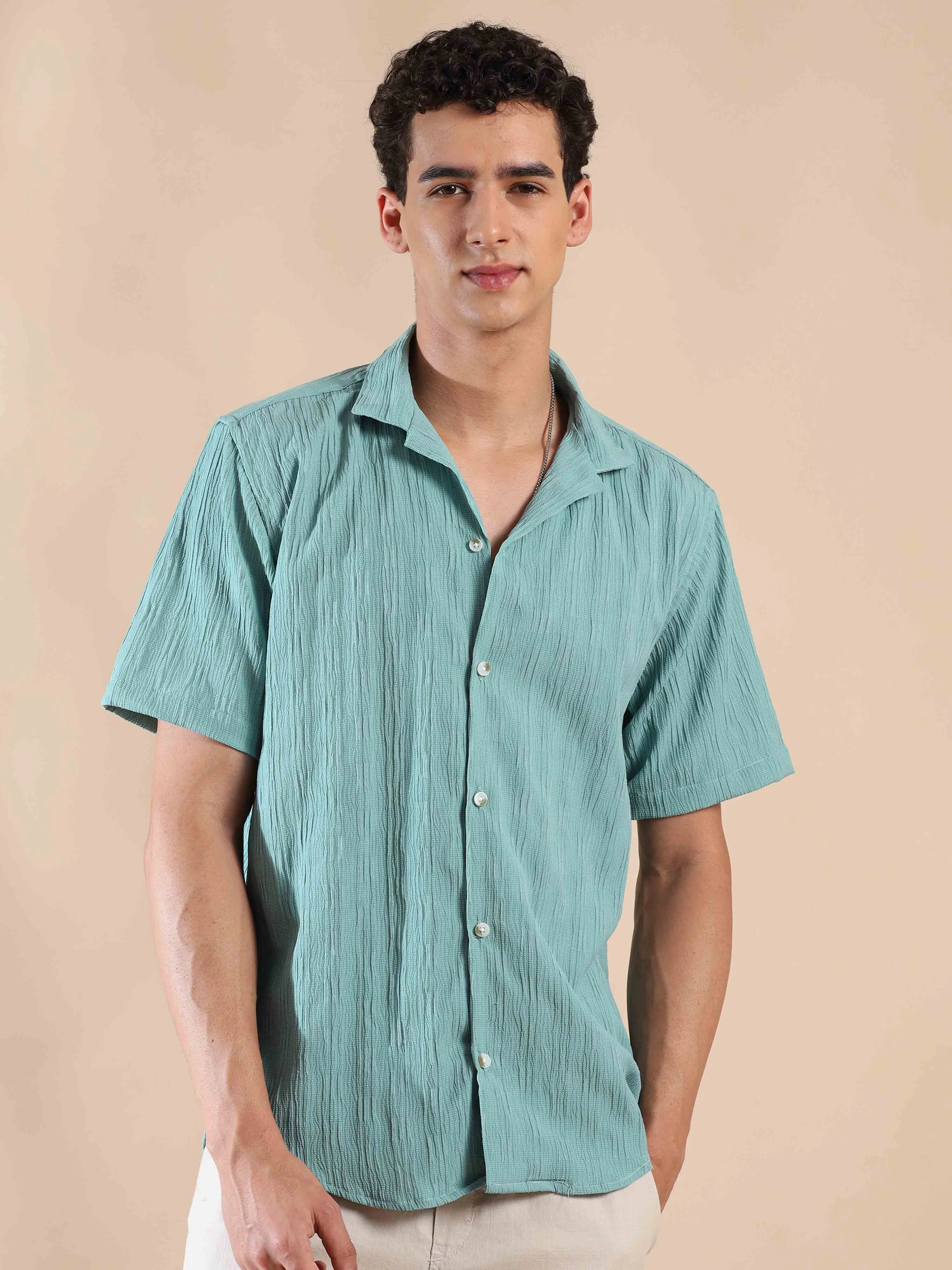 Summer Cyan Opaque Popcorn Shirt