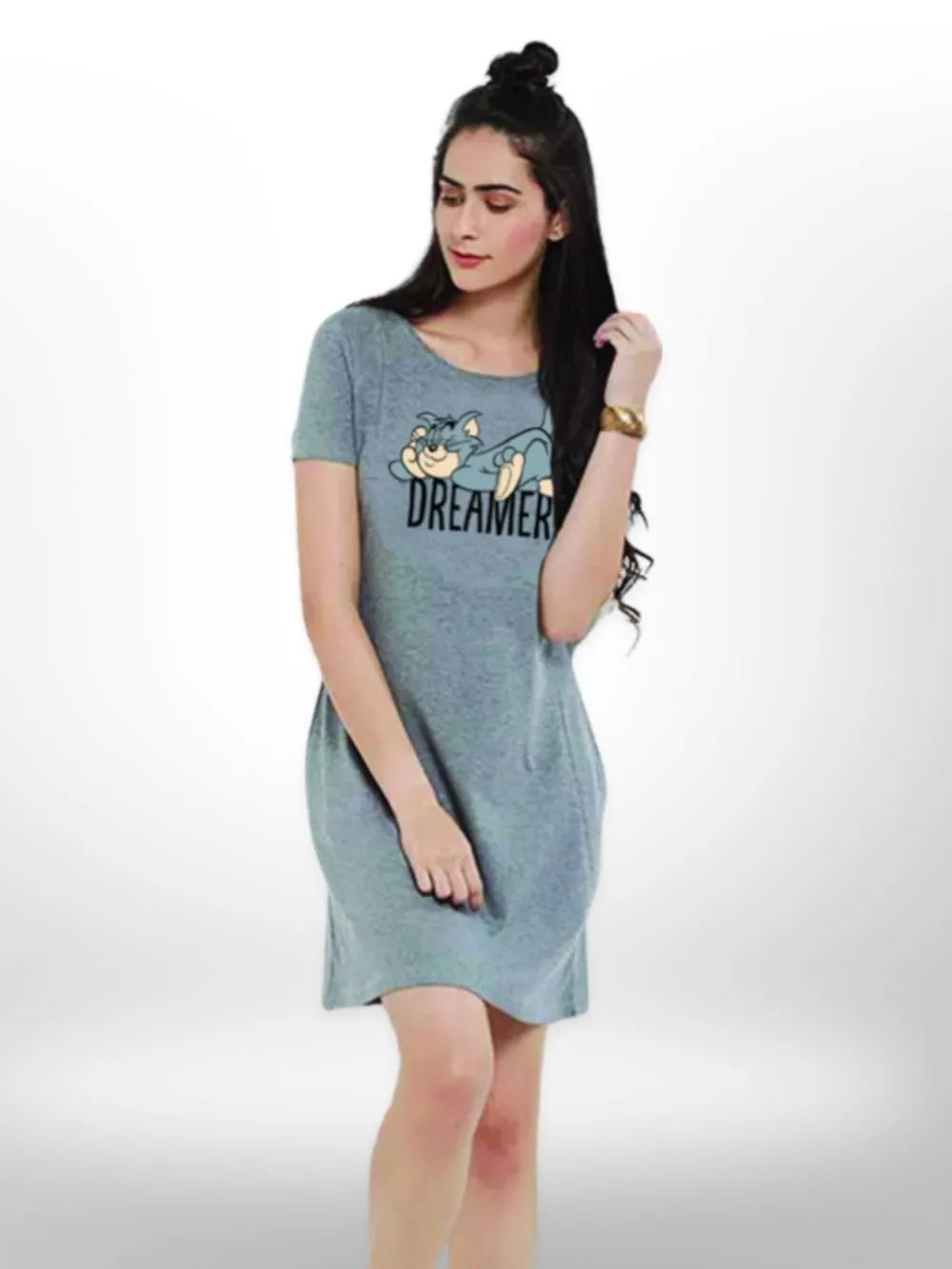 Tommy Dreamer Sleep Printed Long T-shirt For Women's