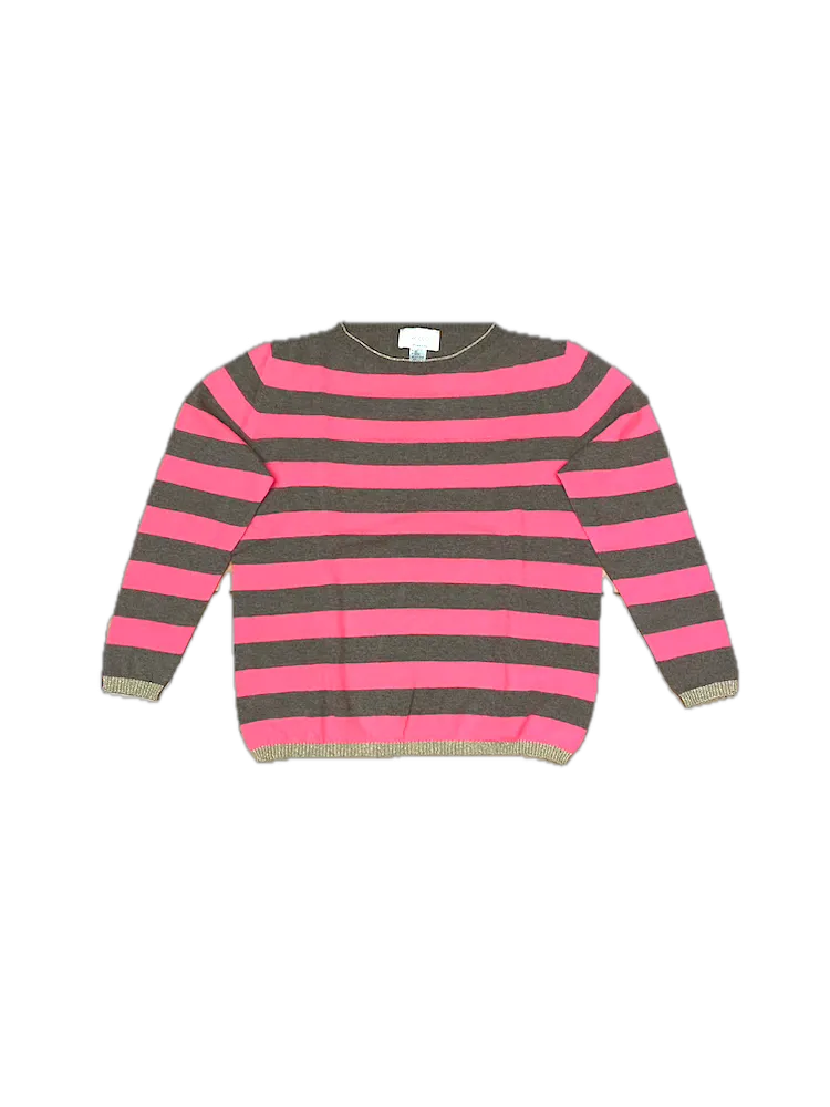Vicolo beige fuchsia line cashmere pullover