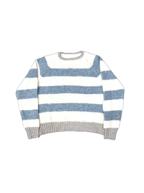 Vicolo light blue and cream line pullover