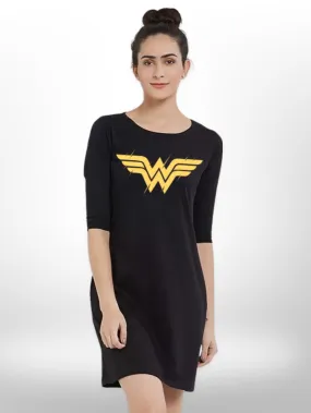WOMEN'S POWER PRINTED THREE QUARTER SLEEVE SIDE POCKET T-SHIRT