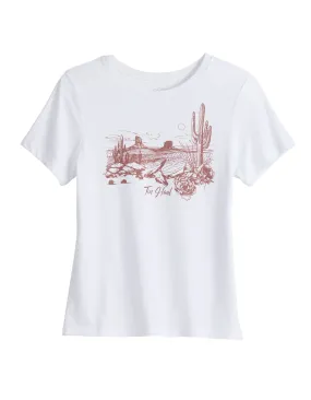 WOMENS SHORT SLEEVE TIN HAUL DESERT SCENE SCREEN PRINT T SHIRT WITH TRIBLEND CLASSIC FIT